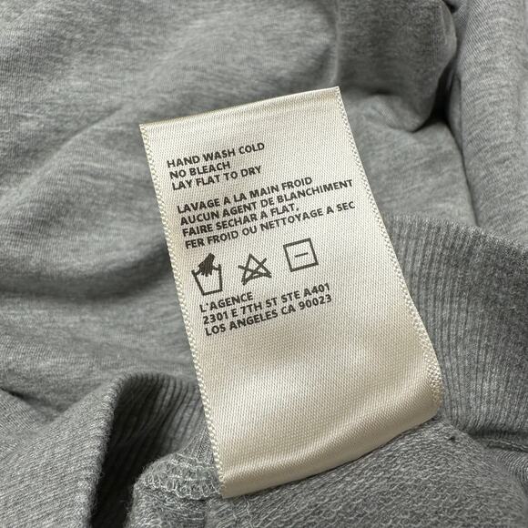 L'AGENCE NWT Moss High Rise Wide Leg Pants Heather Gray Size XS Pull-On Rib Knit - Picture 6 of 10